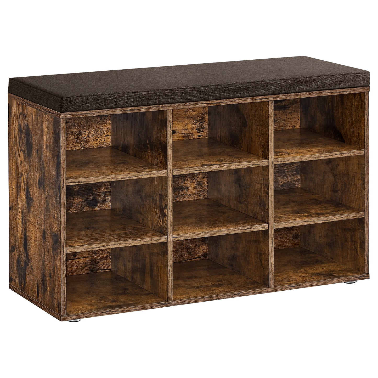 Banc rangement chaussures marron rustique