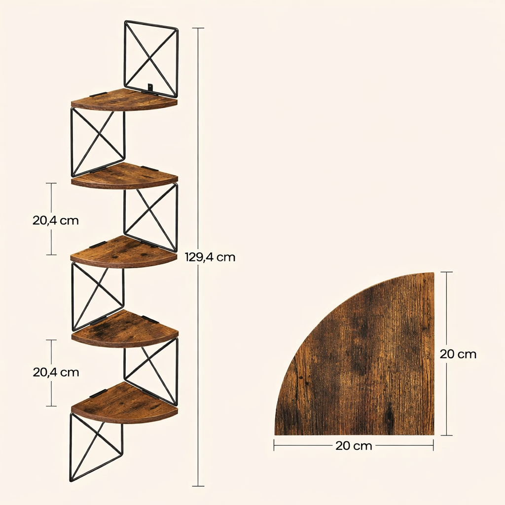Dimensions de l’étagère murale