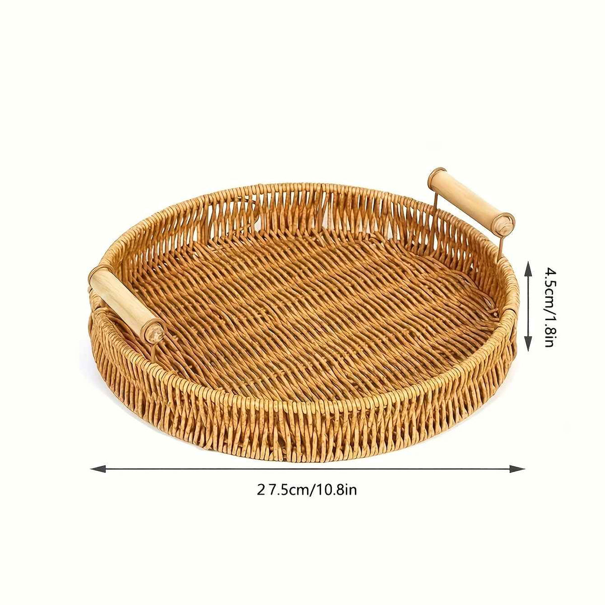 Visuel des dimensions du panier en rotin rond