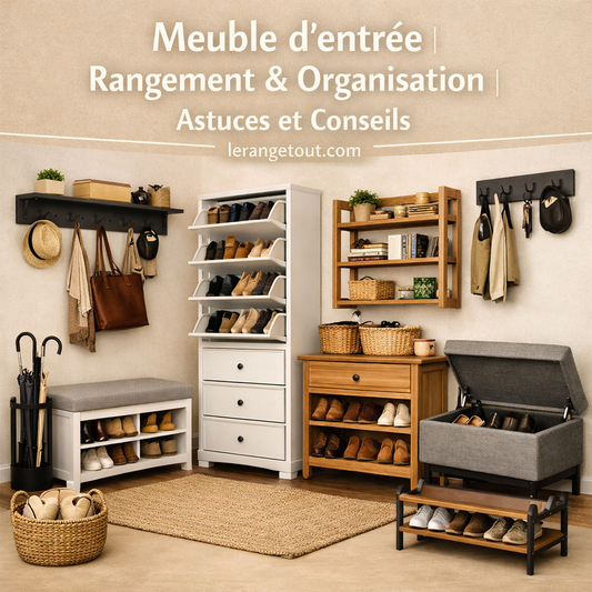 Meuble d'entrée rangement - Guide complet organisation entrée maison