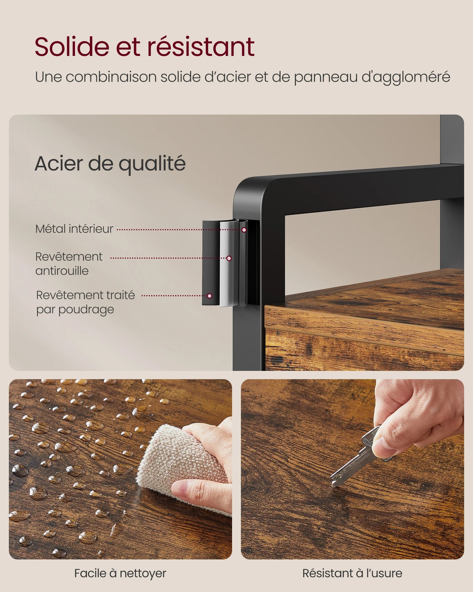 Description physique visuel de l'étagère à chaussure