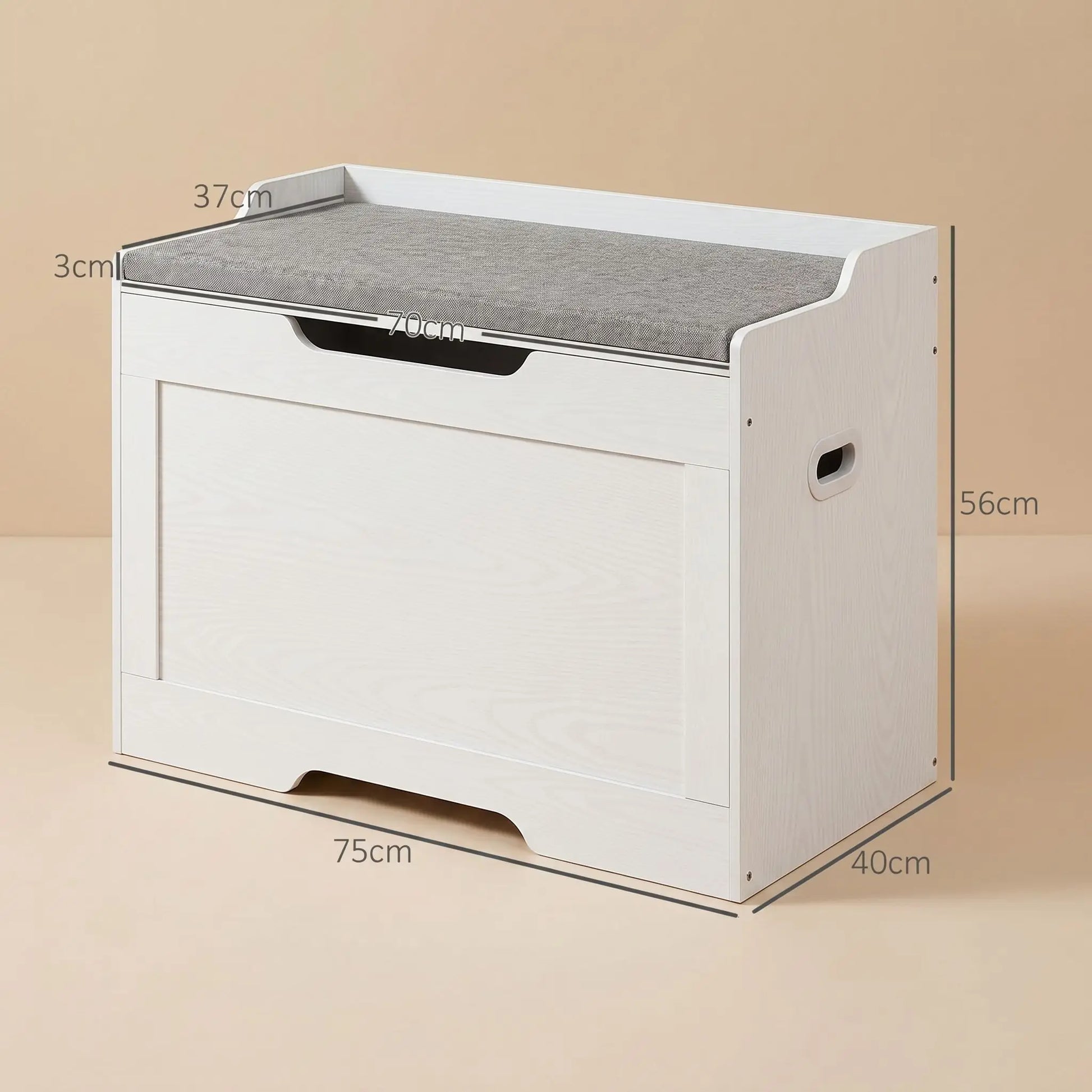 mesures du banc coffre de rangement