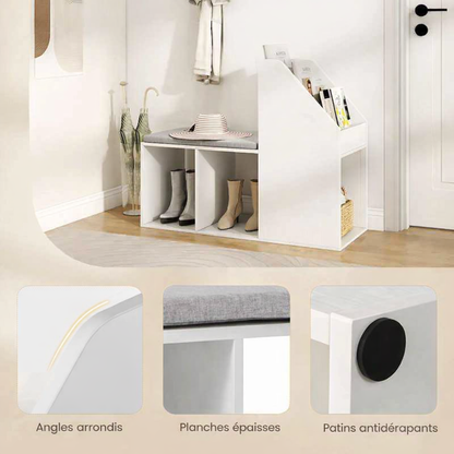 description physique du banc de rangement 