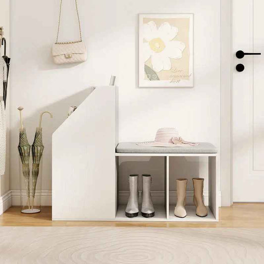 banc de rangement dans une entrée 
