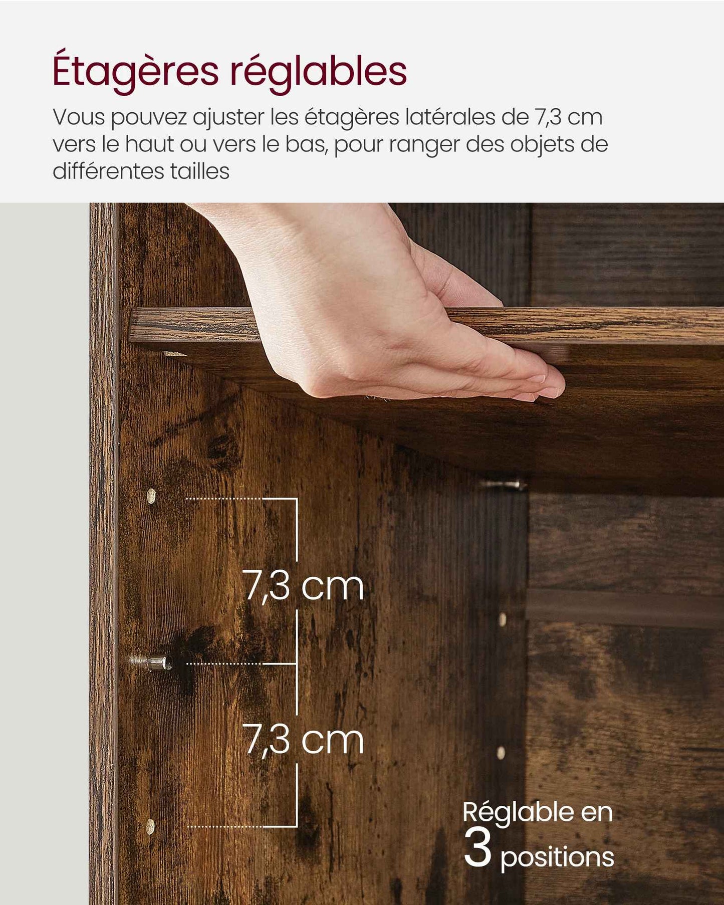 Banc de rangement chaussures avec des étagères réglables