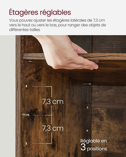 Banc de rangement chaussures avec des étagères réglables