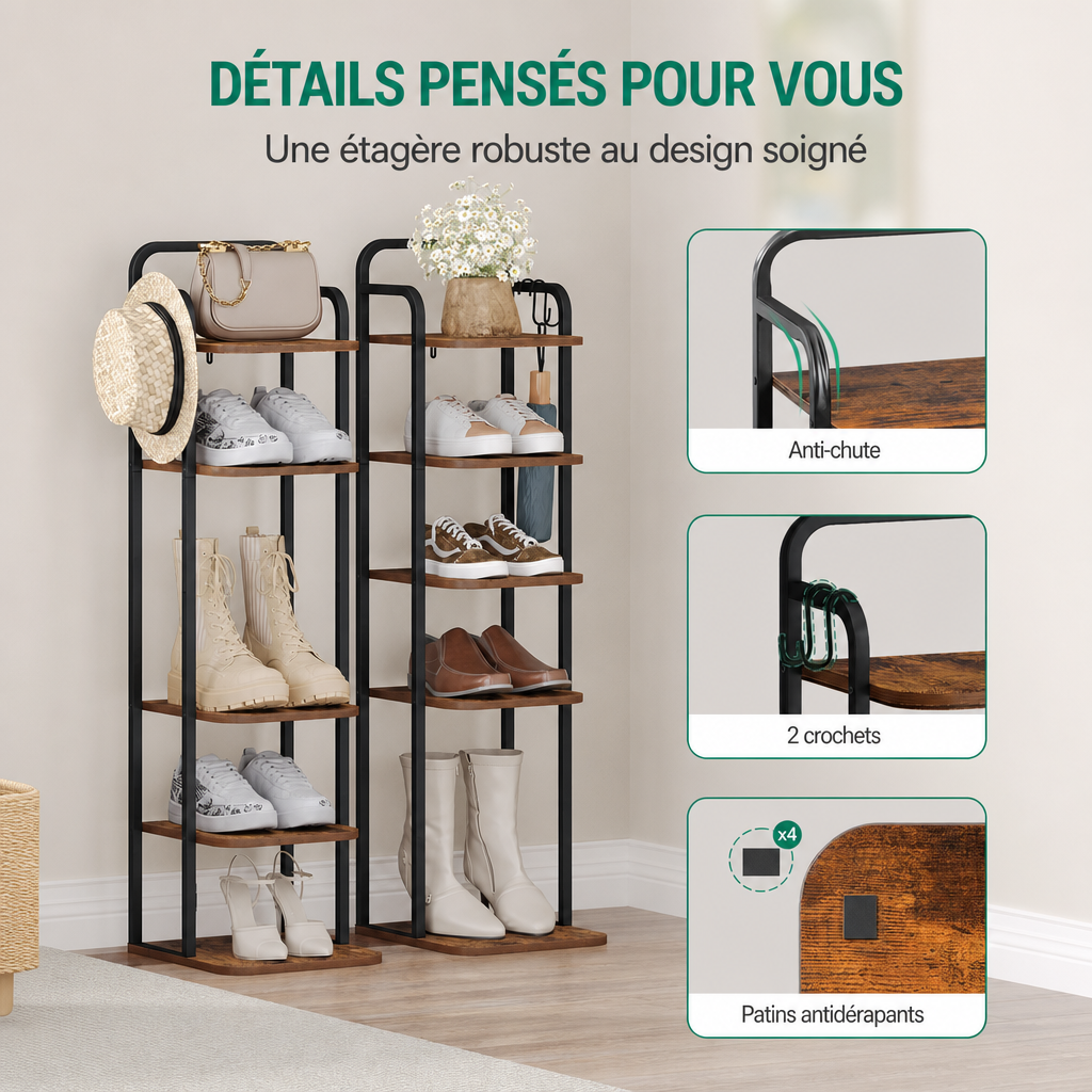 Caractéristique de l'étagère à chaussures