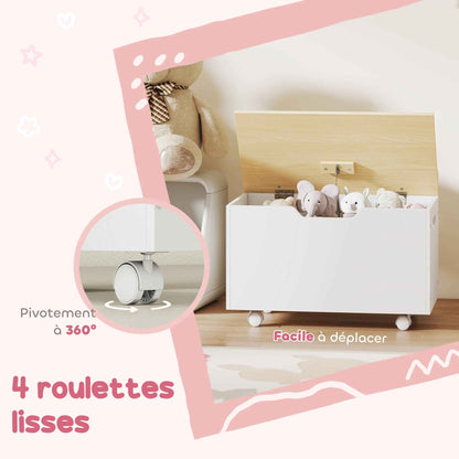 Coffre de rangement avec 4 roulettes