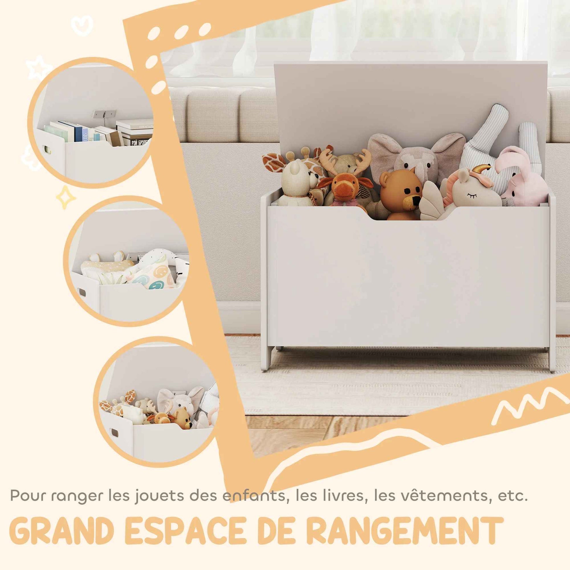 Coffre de rangement remplis de jouets