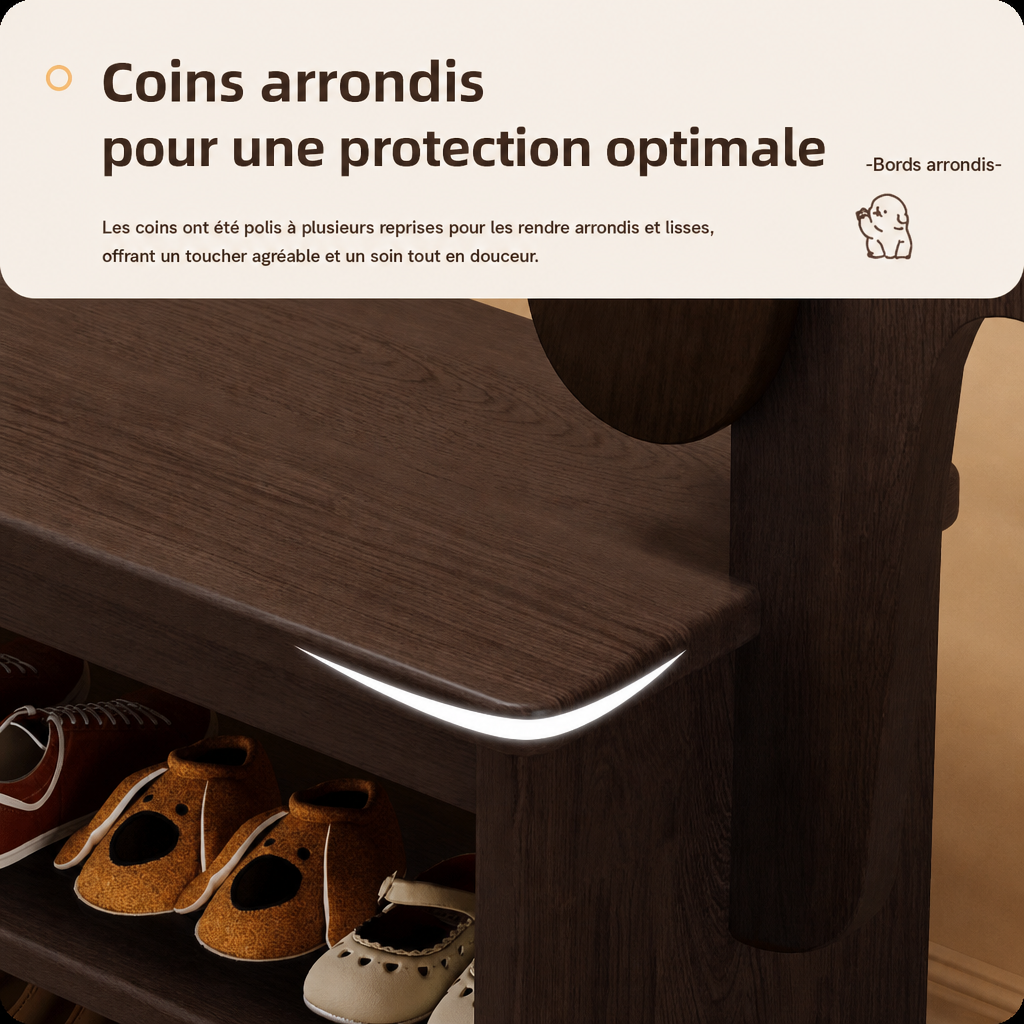 Coins arrondis du banc d'entrée chien