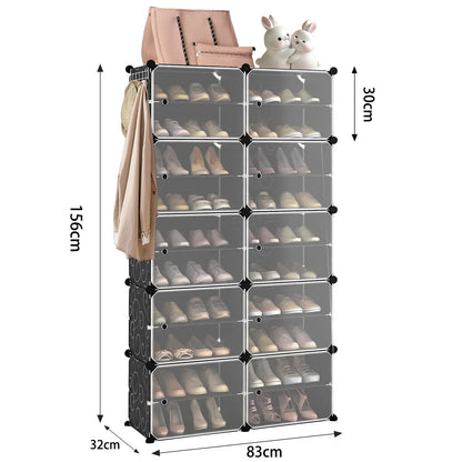 Cube de rangement noir 156 cm x 32 cm x 83 cm