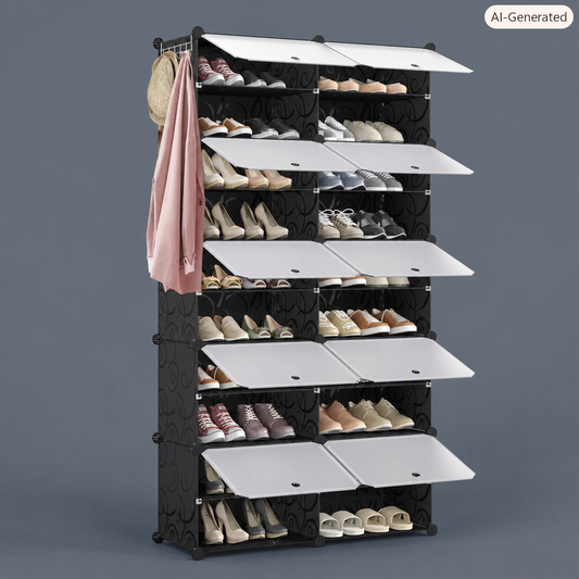 Cubes de rangement avec les portes ouvertes