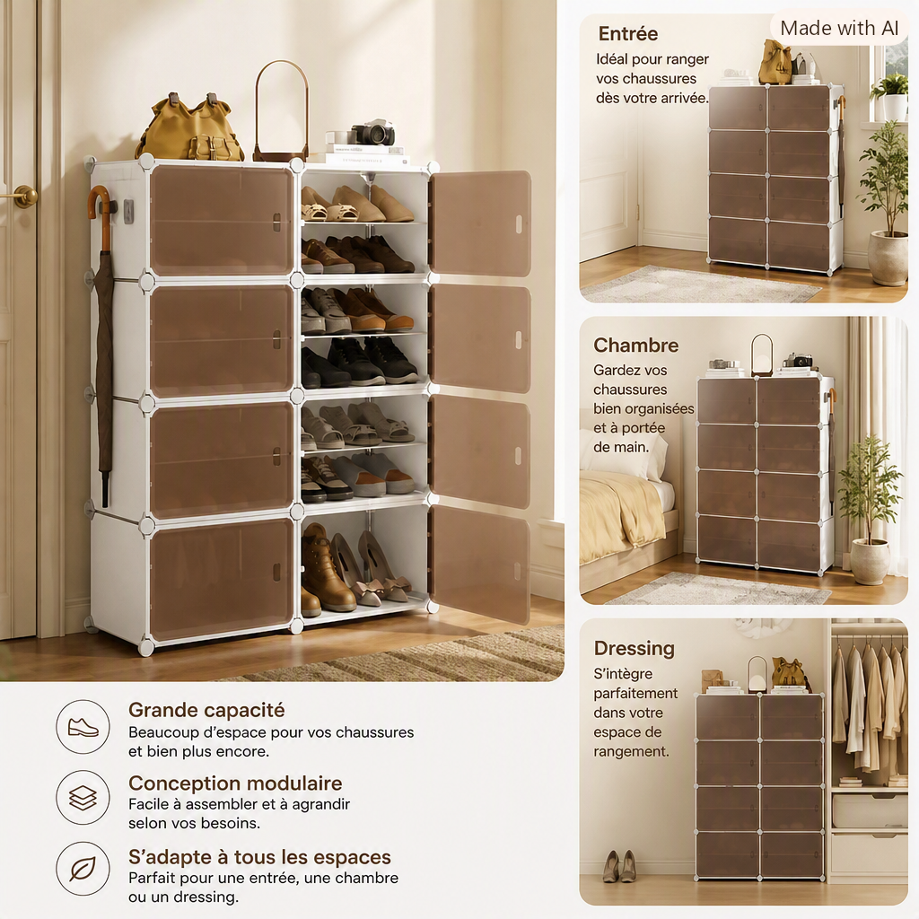 Visuel des cubes de rangement pour toute les pièces de la maison 