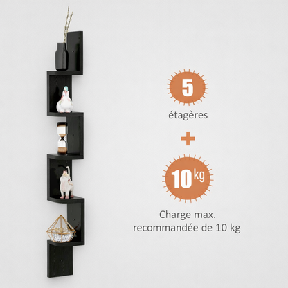 Étagère murale zigzag 5 niveaux angle – description du produit
