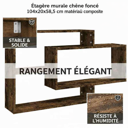 Descriptions et mesures de l'étagère murale