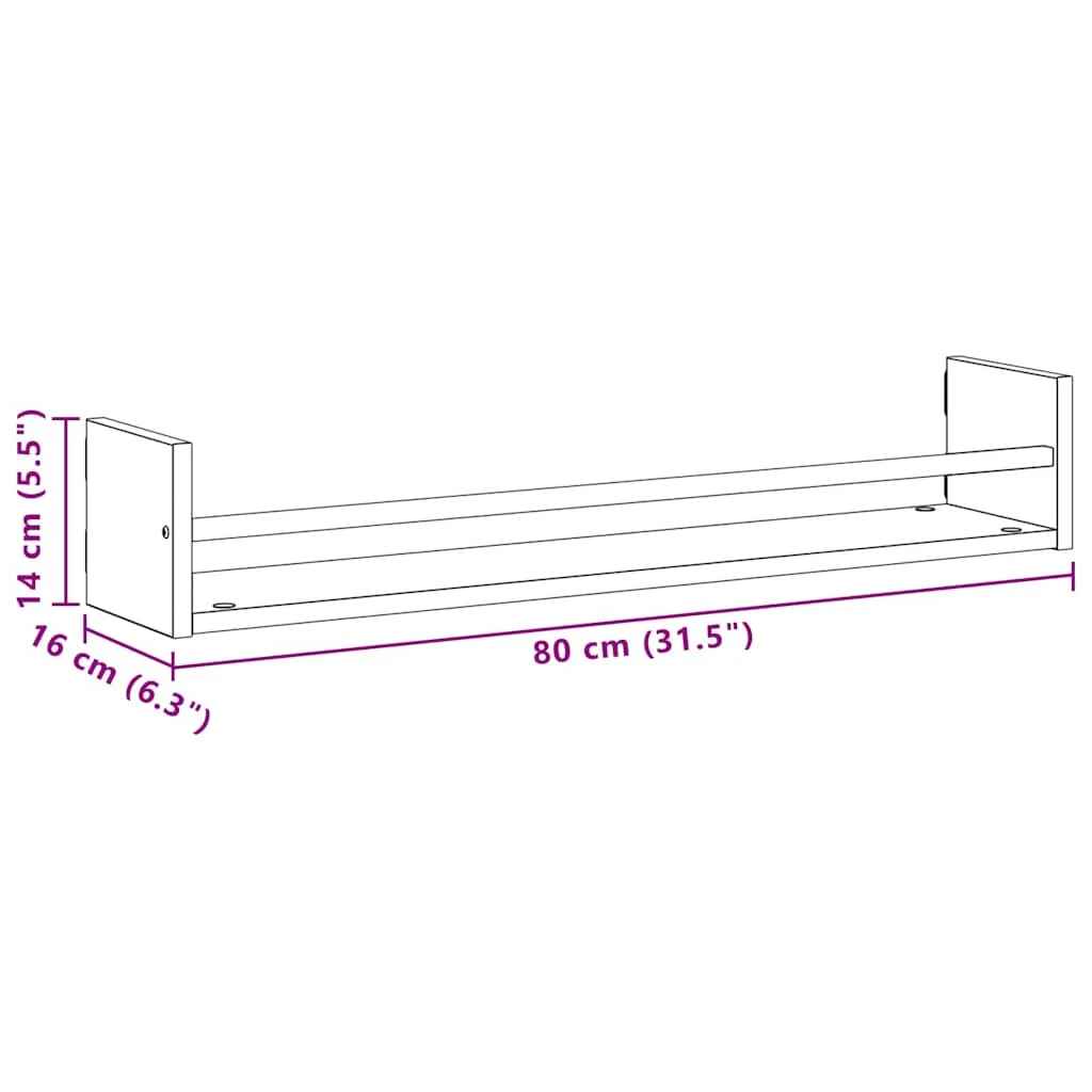 Dimensions de l’étagère murale vintage rustique – 80 x 16 x 14 cm