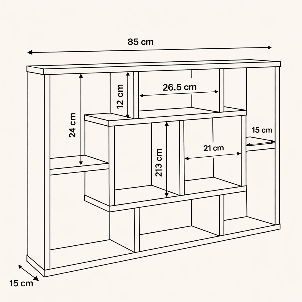 Dimensions de l'étagère murale
