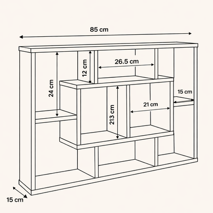 Dimensions de l'étagère murale