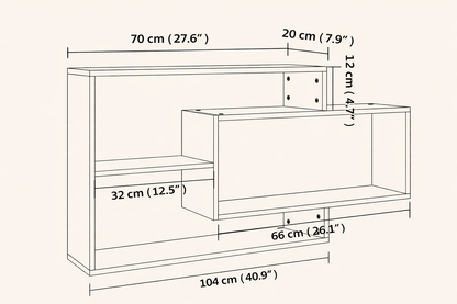 Dimensions de l'étagère murale