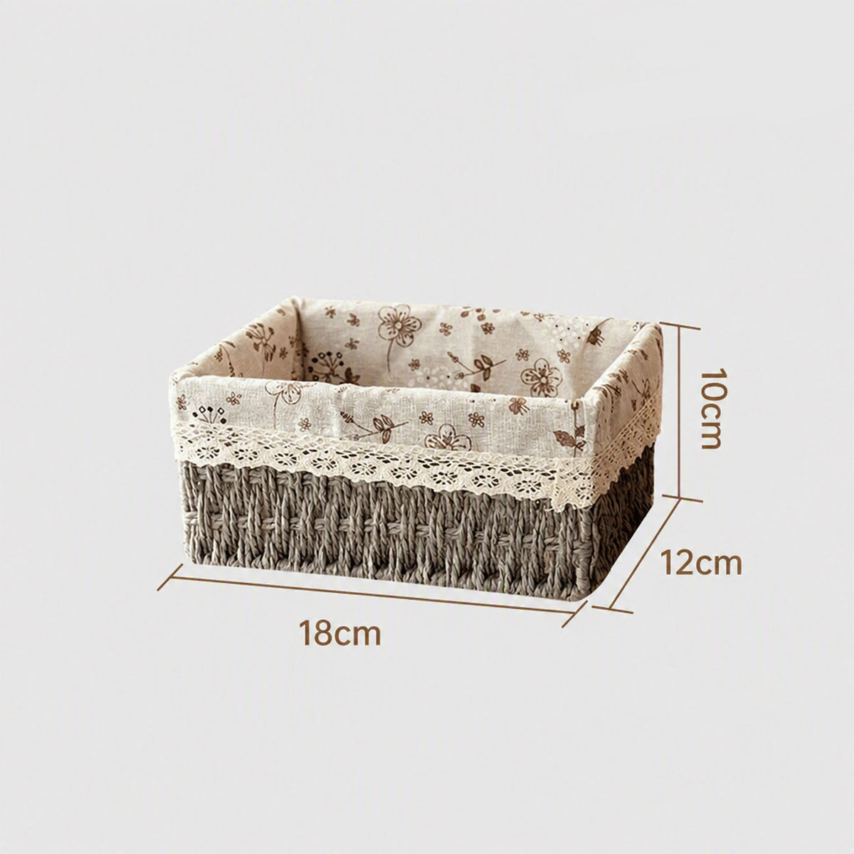 Dimensions du panier de rangement small gris