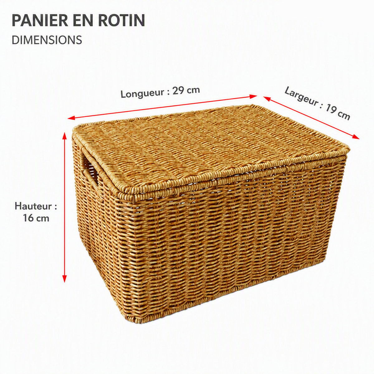 Dimensions du panier de rangement