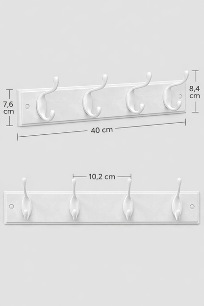 Dimensions de la patère blanche