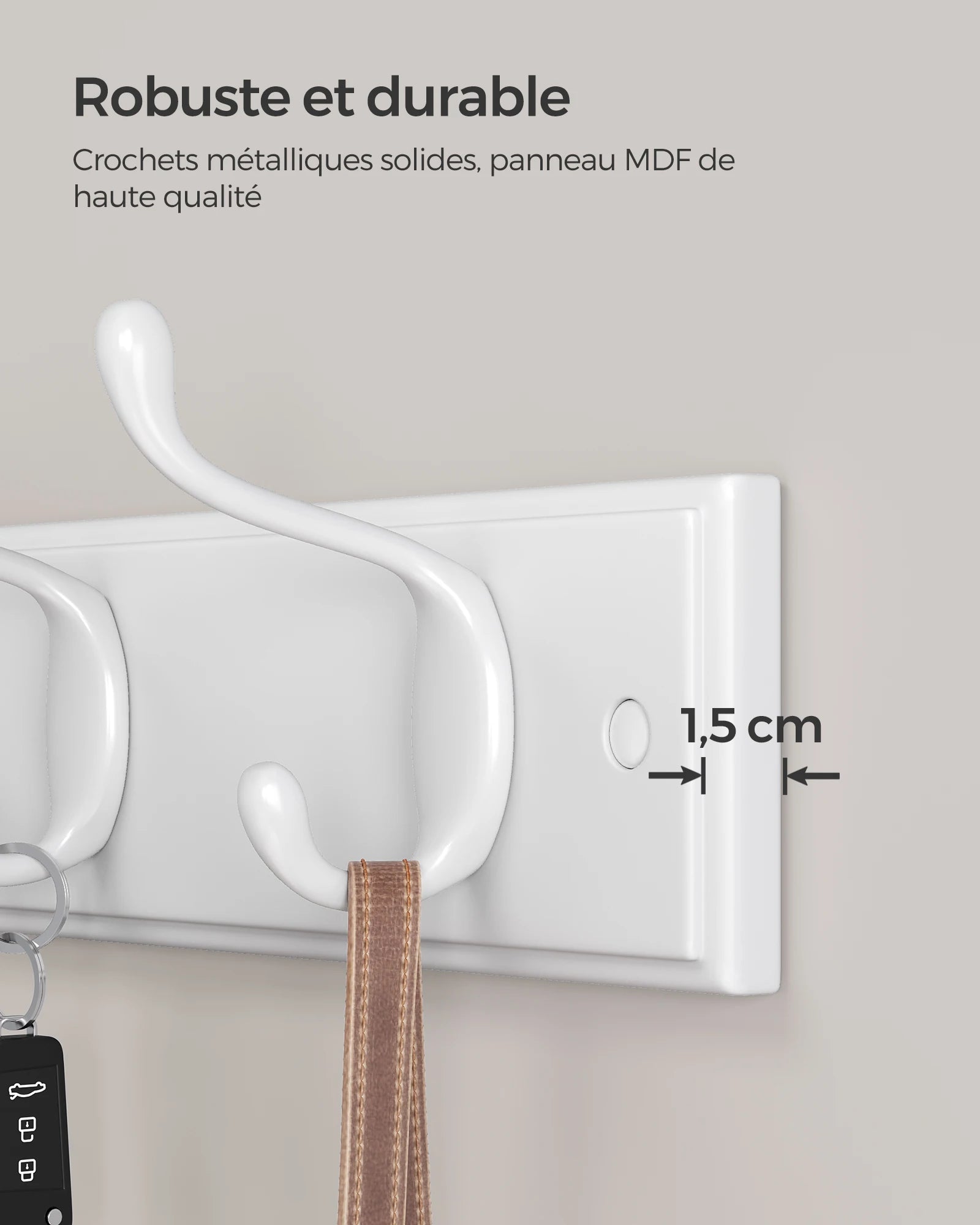 Dimensions de la patère