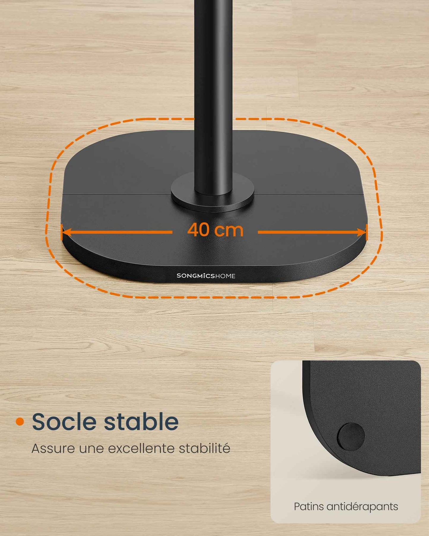 Dimensions du pied du porte-manteau