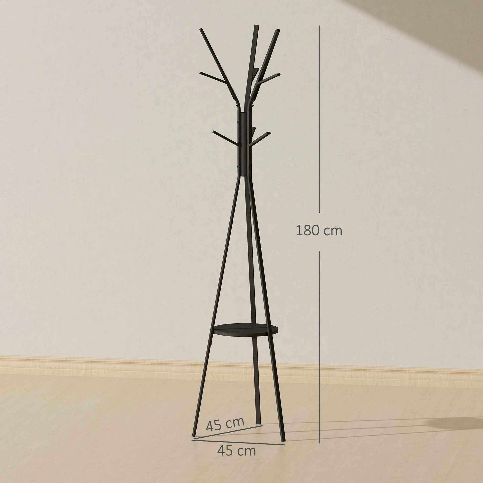 Dimensions du porte-manteau nordique en métal – finition noire élégante