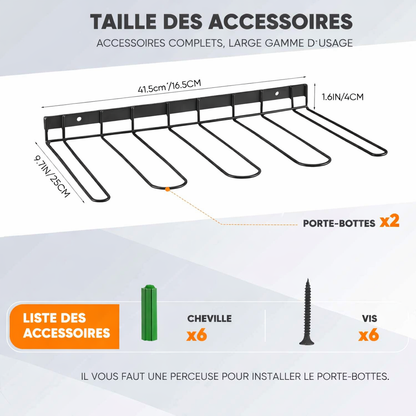 Dimensions du support à chaussures murale