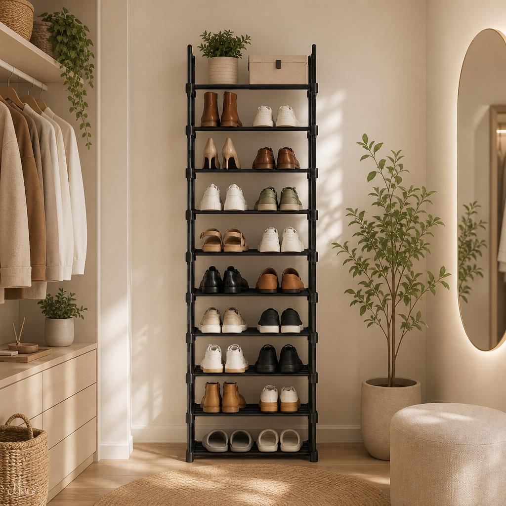 Étagère à chaussures dans un garde robe