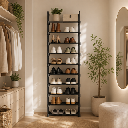 Étagère à chaussures dans un garde robe