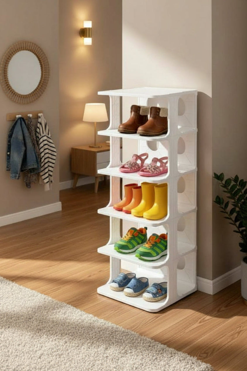 étagère à chaussures dans une entrée