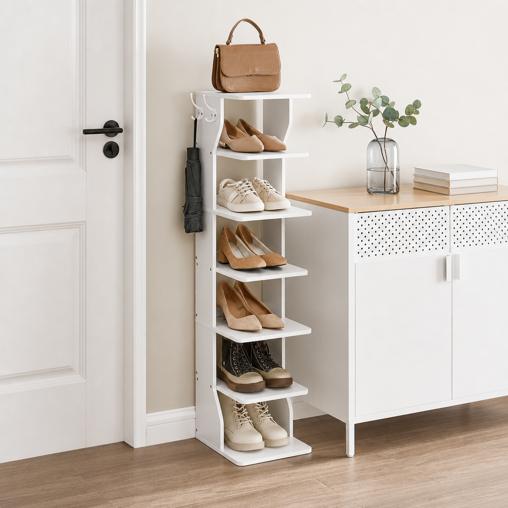 Étagère à chaussures dans une entrée