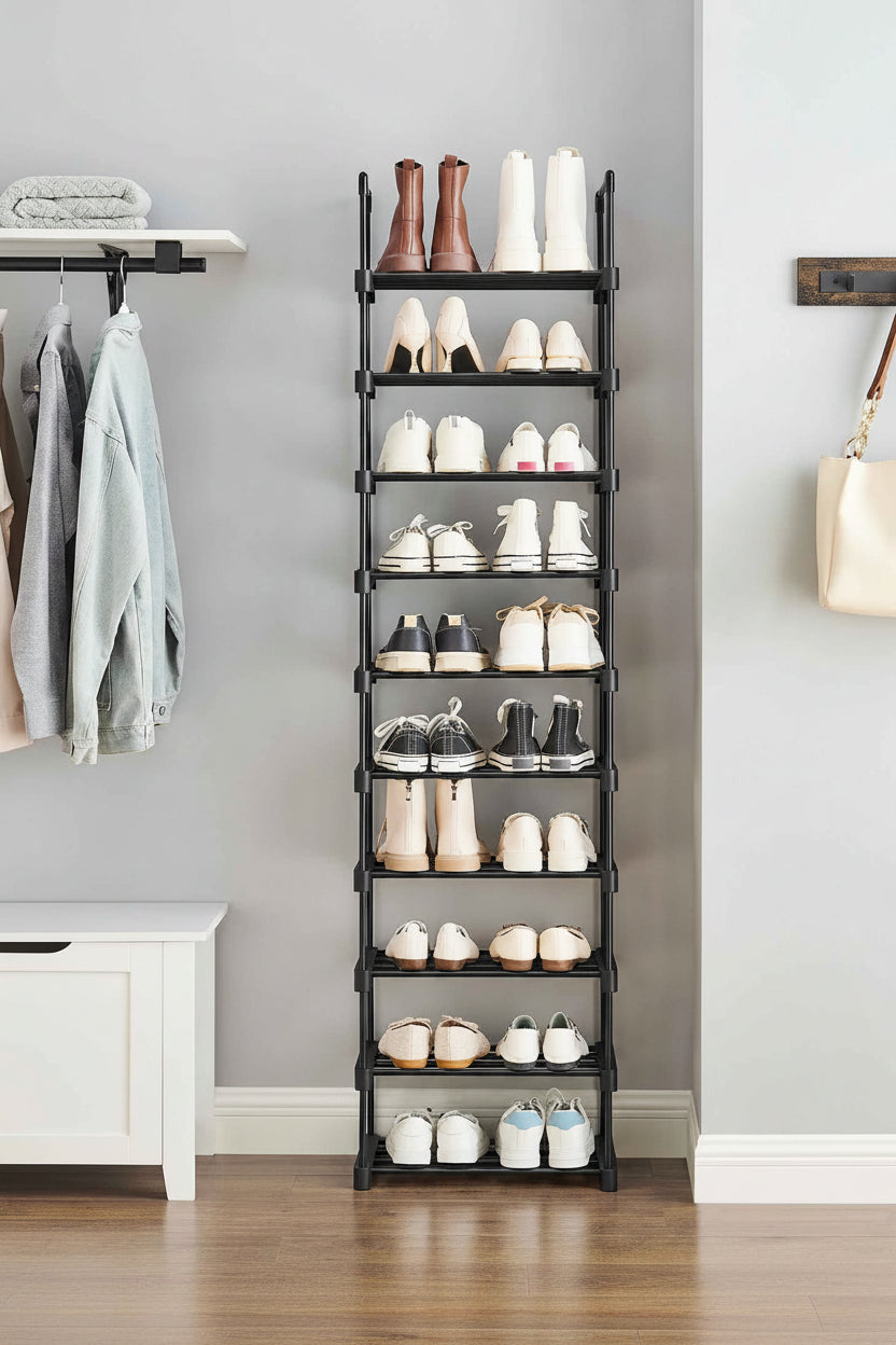 Étagère à chaussures dans une entrée