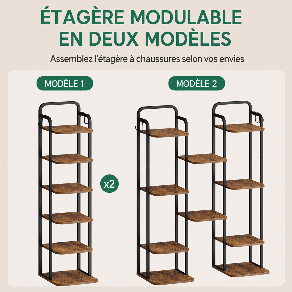 Étagère à chaussures modulable