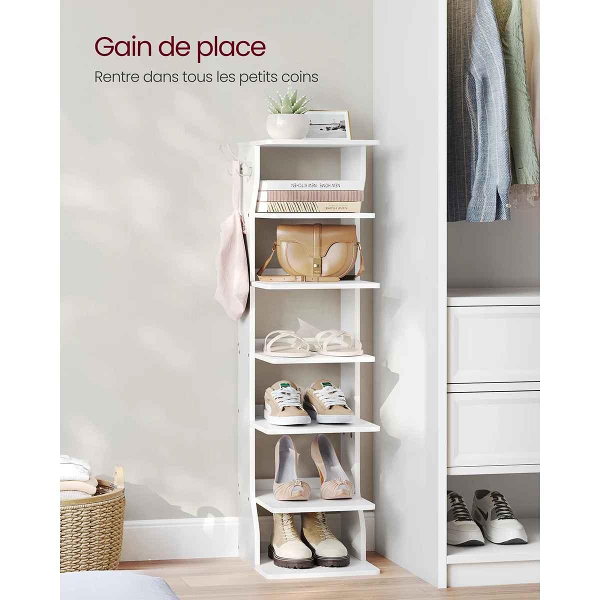 Étagère à chaussures pour du rangement dans une entrée