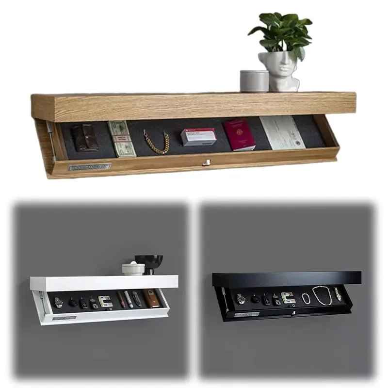 Étagère murale disponible en couleur bois, blanc et noir