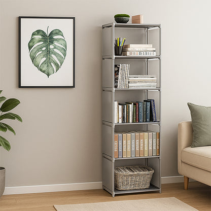 étagère gris 6 couches dans une entrée de salon