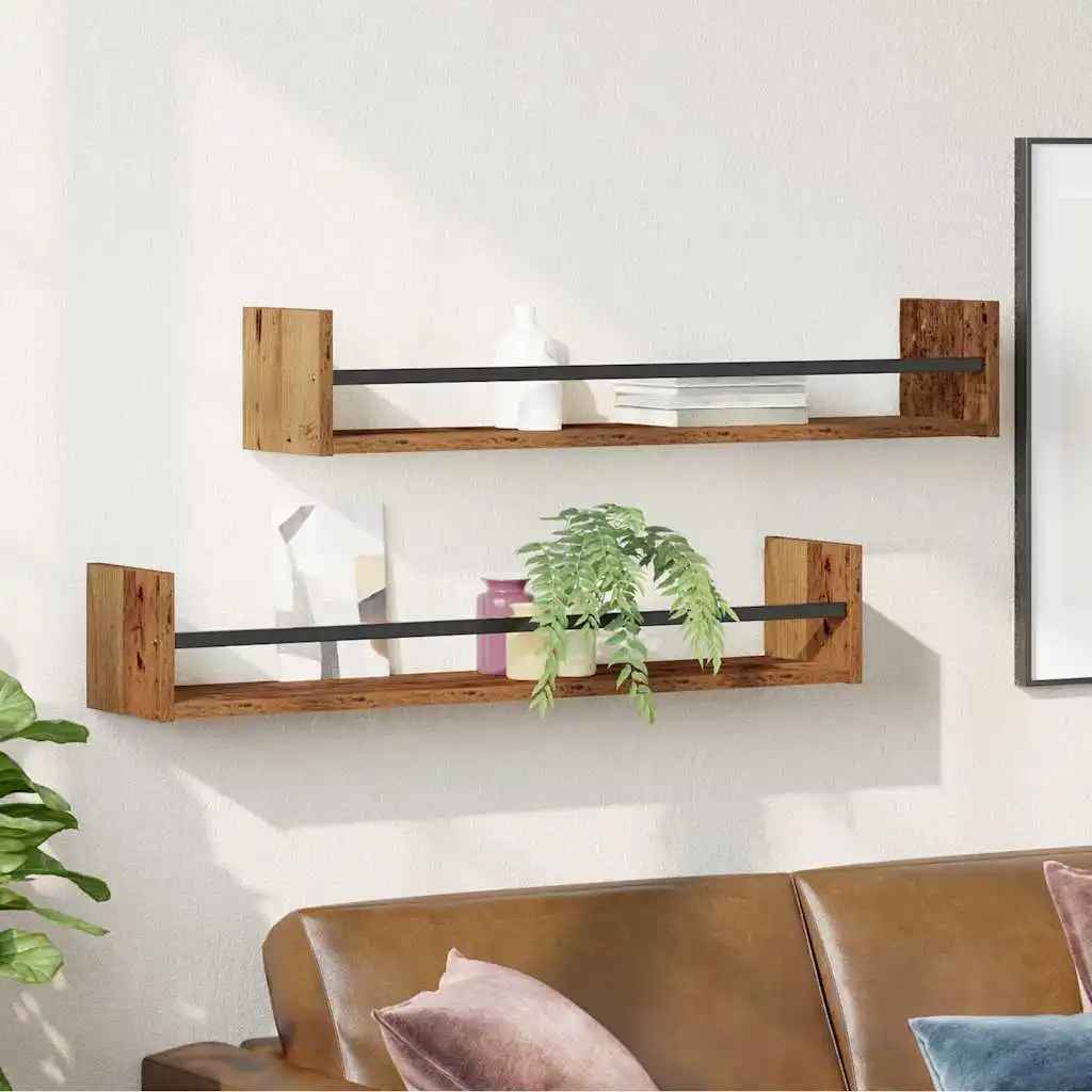Étagère murale en bois style rouille