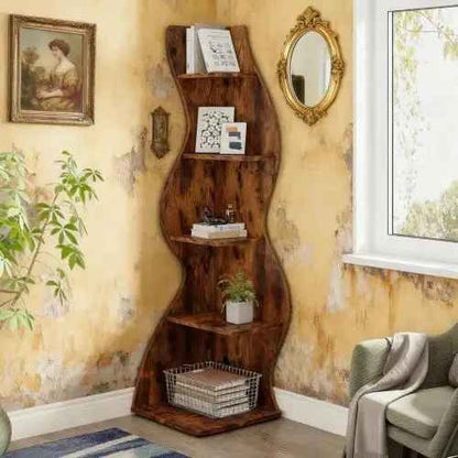 Étagère murale 5 niveaux jonc de mer – décoration intérieure minimaliste