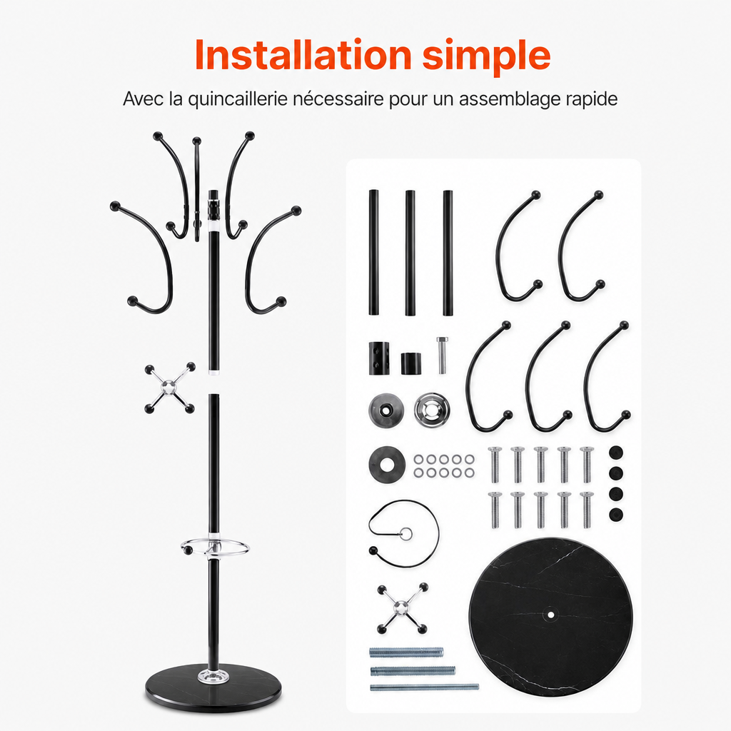 Installation simple du porte manteau