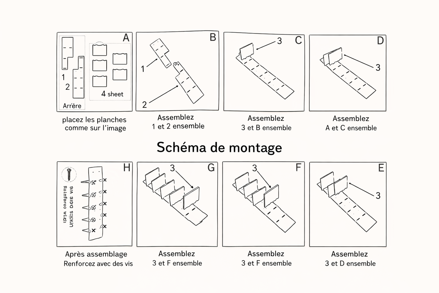 Instructions d’assemblage étagère murale Nordic 5 niveaux 
