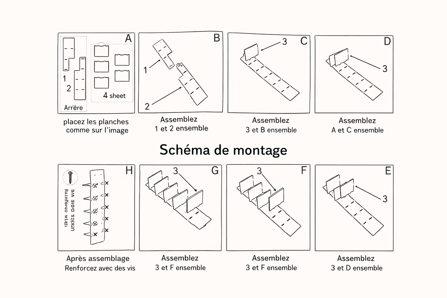Instructions d’assemblage étagère murale Nordic 5 niveaux 