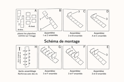 Instructions d’assemblage étagère murale Nordic 5 niveaux 