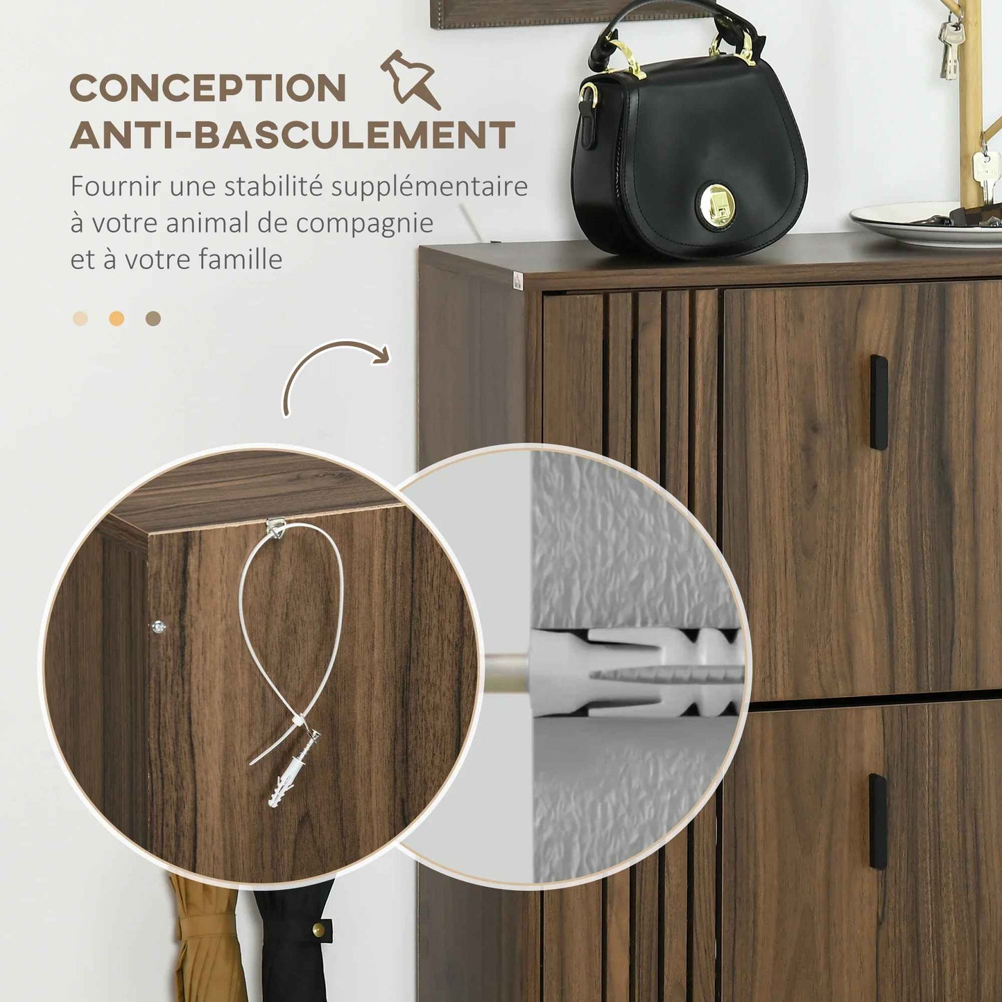 Meuble pour chaussures anti-basculement