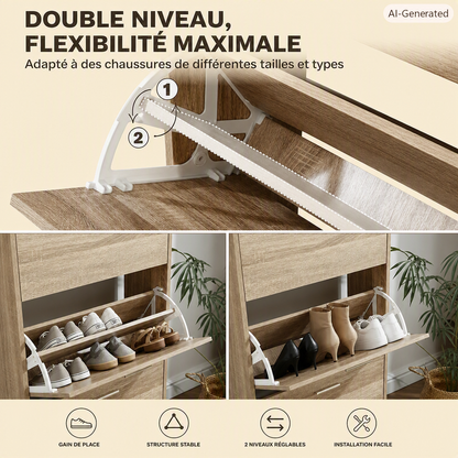 Meuble d'entrée avec double niveau