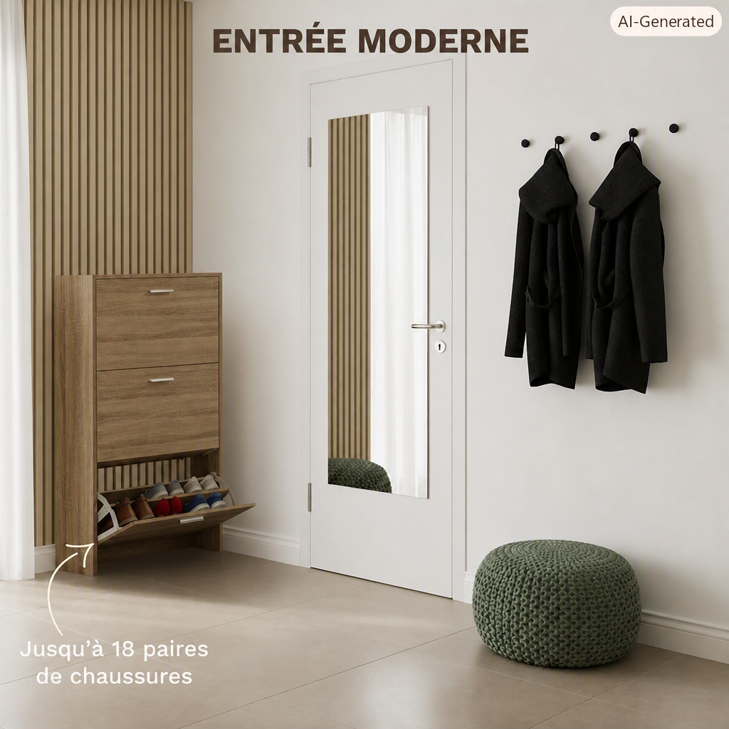 Meuble d'entrée dans une entrée moderne