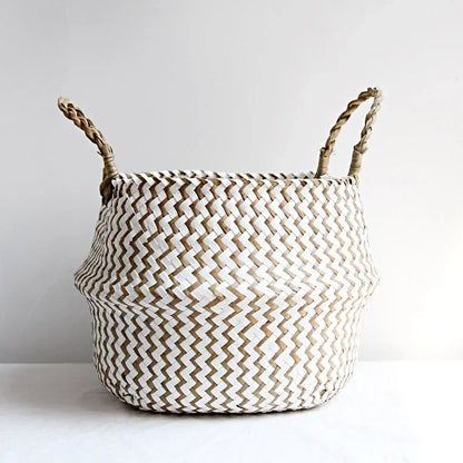 Visuel du panier de rangement blanc et brun