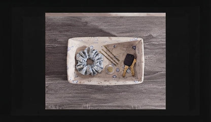 Panier de rangement avec clés et chouchous 